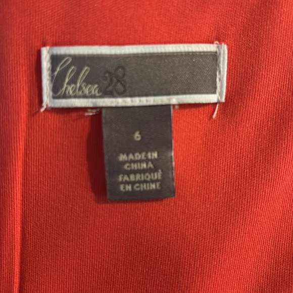 Chelsea28 Tiered Ruffle Hem Sheath Dress in Coral Spice -  size 6 - Picture 7 of 7